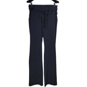 Athleta Destination Wide Leg Pants 8T Tall Navy Blue Belted Office Travel Yoga